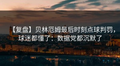 【复盘】贝林厄姆最后时刻点球判罚，球迷都懂了：数据党都沉默了