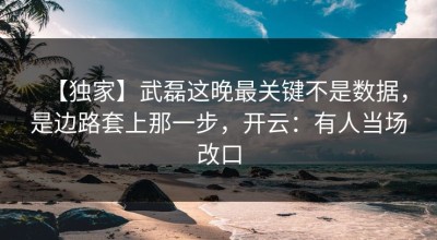 【独家】武磊这晚最关键不是数据，是边路套上那一步，开云：有人当场改口